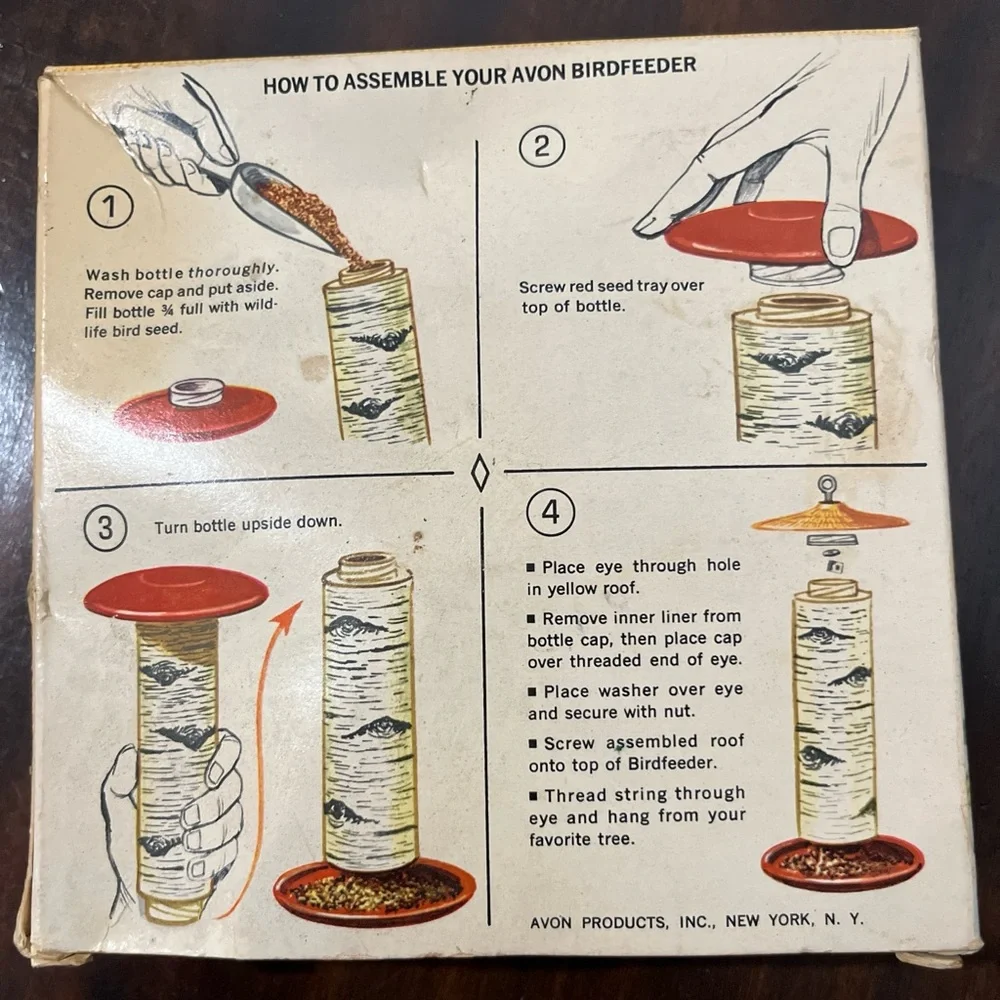 Vintage New Avon 60's Plastic Birch Tree Feeder
